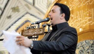 حضور مداح علی العکراوی از عتبه علوی در موکب الشهدا+ فیلم