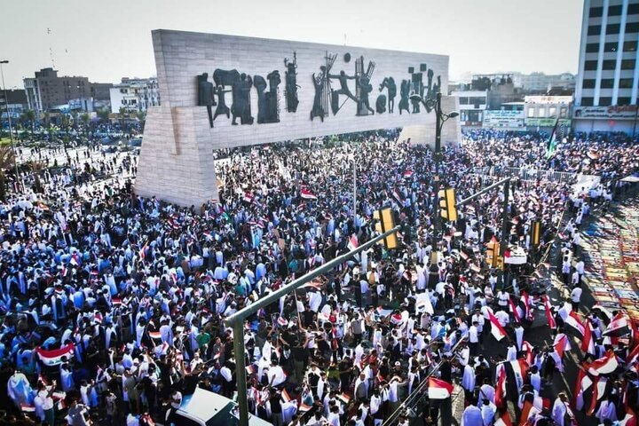 مسيرات حاشدة في بغداد دعما لعملية “طوفان الاقصى”